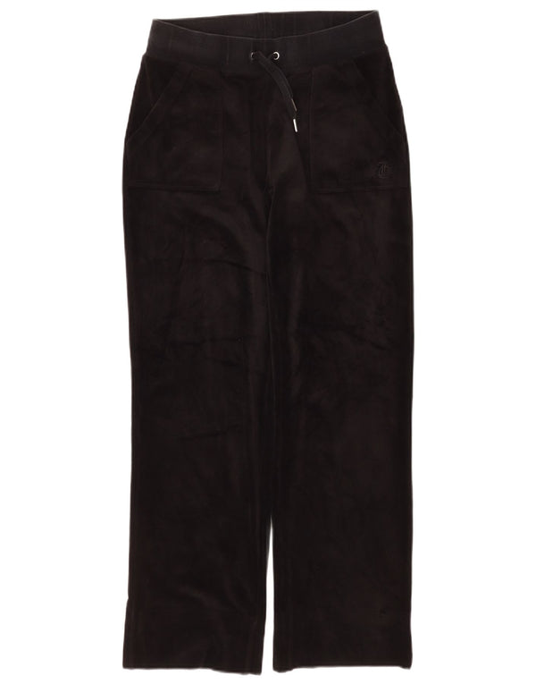 Juicy Couture Pantalon de survêtement en velours pour femme UK 6 XS Noir Polyester