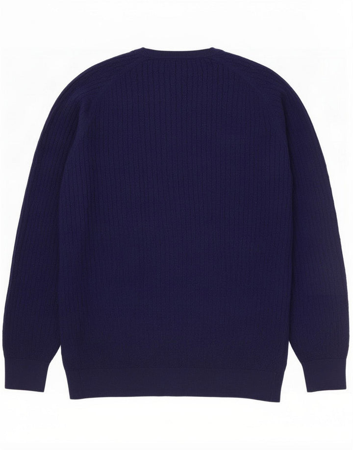 Massimo Dutti Pull col rond pour homme en coton bleu moyen