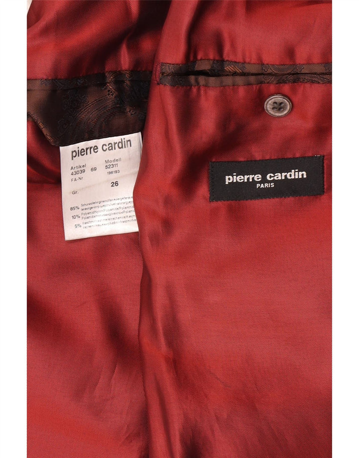 Pierre Cardin Veste Blazer 2 Boutons Homme UK 40 Grand Carreau Marron