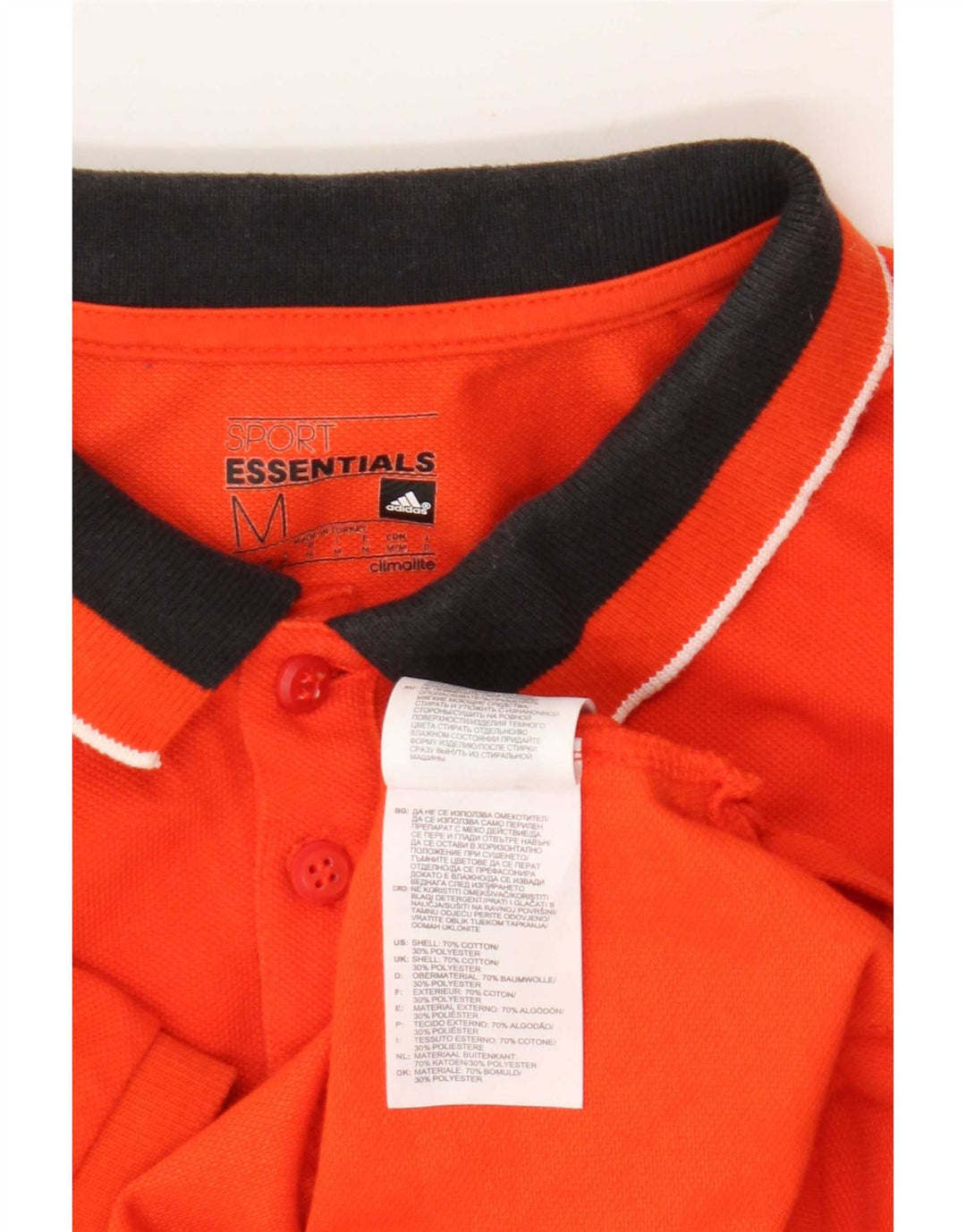 Adidas Polo Climalite Homme Orange Moyen Colorblock Coton