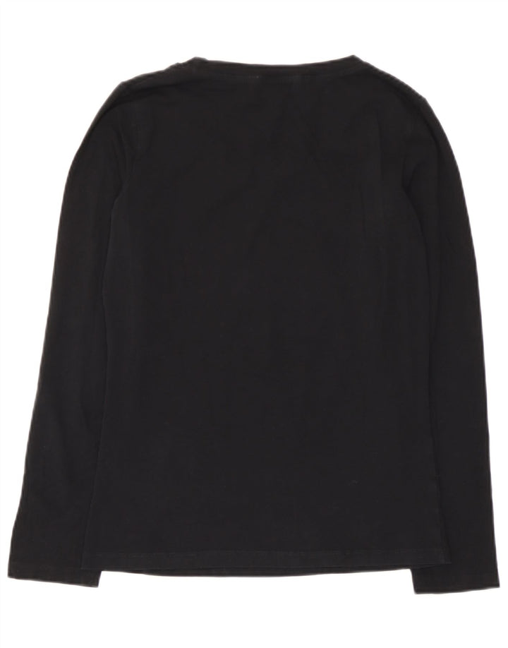 Moschino Haut graphique à manches longues pour femme UK 12 Noir moyen