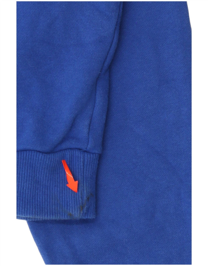 ELLESSE Pull à capuche surdimensionné avec col zippé pour femme UK 10 Petit Bleu