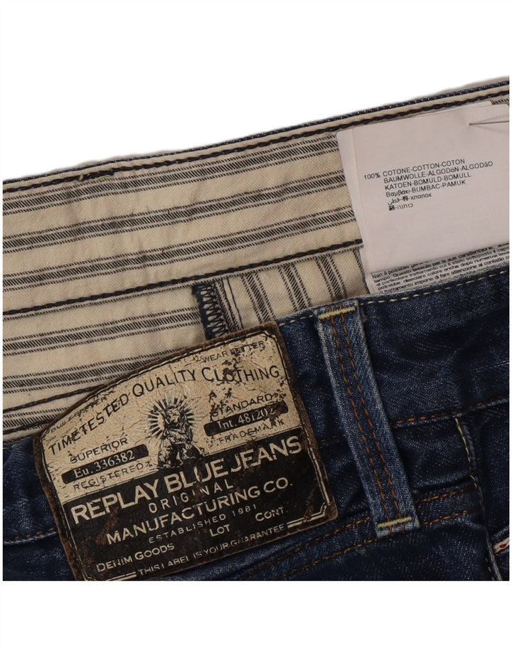 Replay Jean droit homme W34 L32 bleu coton