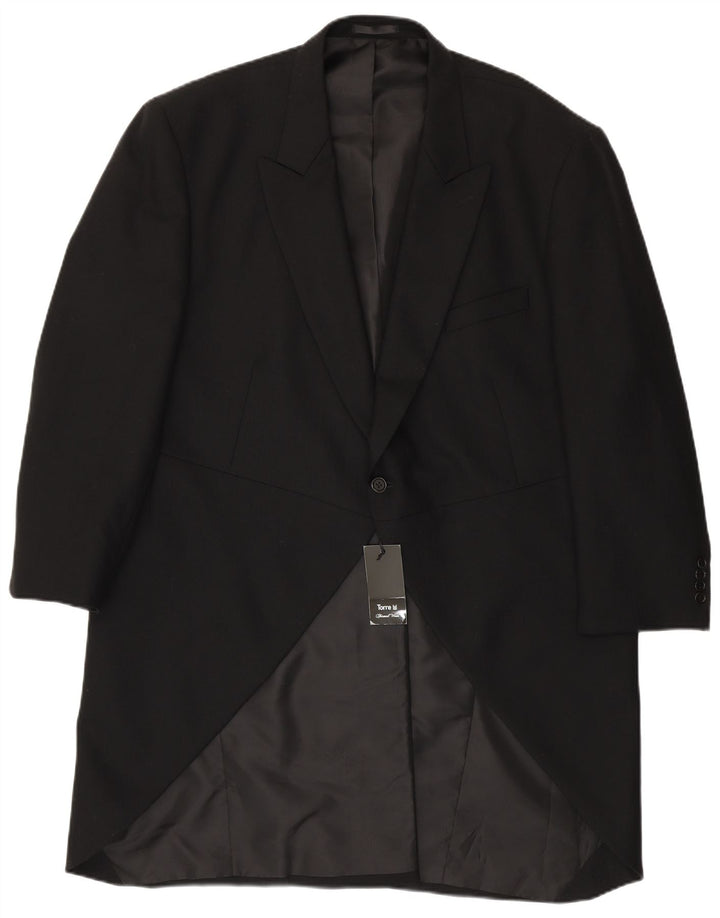 Torre Veste Blazer Tailcoat Homme UK 50 5XL Laine Noire
