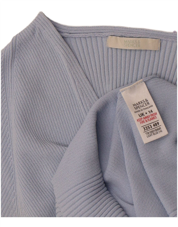 Marks & Spencer T-shirt court pour femme UK 14 Bleu moyen Viscose