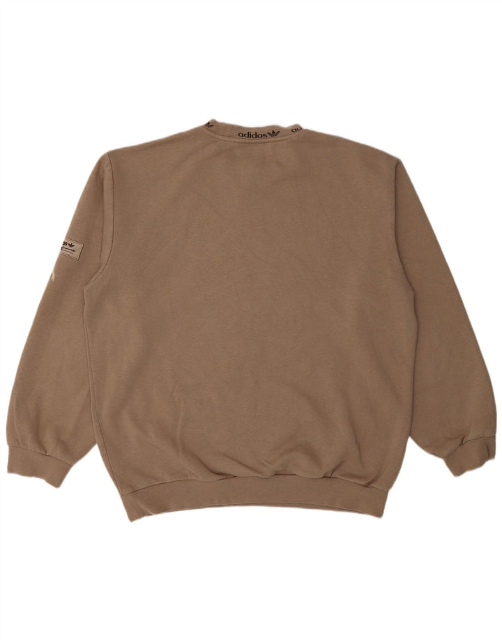 Adidas Sweat-shirt graphique pour homme en coton beige moyen