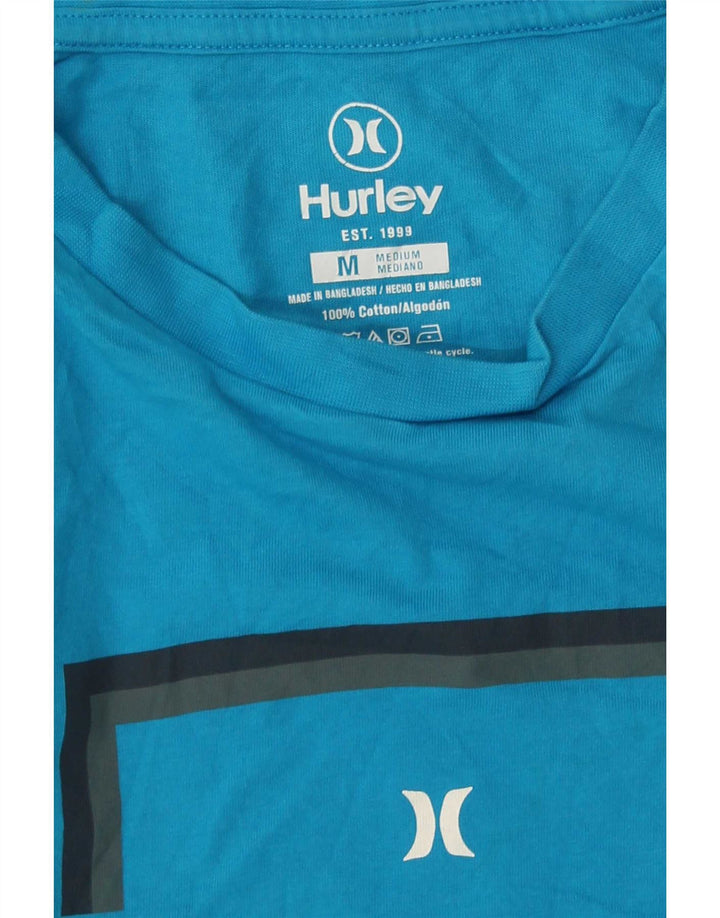 Hurley T-Shirt Graphique Homme Bleu Moyen Coton