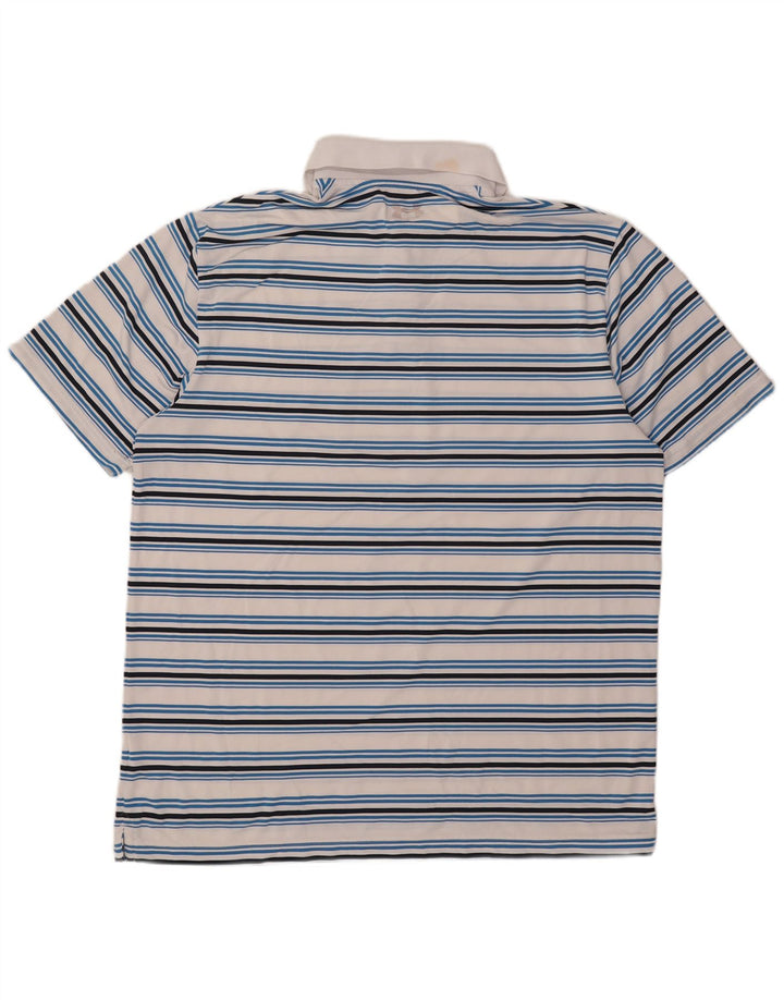 Under Armour Polo Homme XL Blanc Rayé Polyester