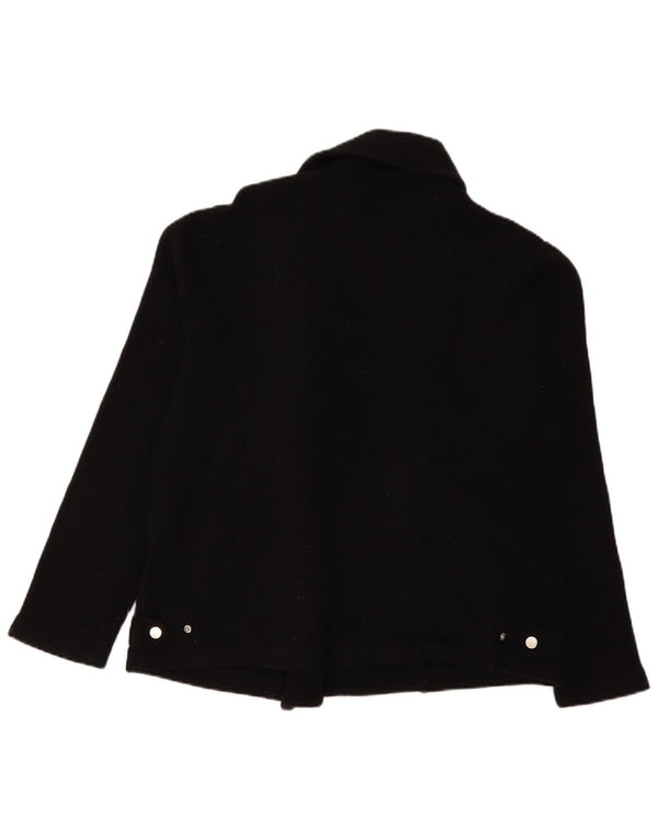 Laura Ashley Veste blazer zippée pour femme UK 18 XL Laine d'agneau noire