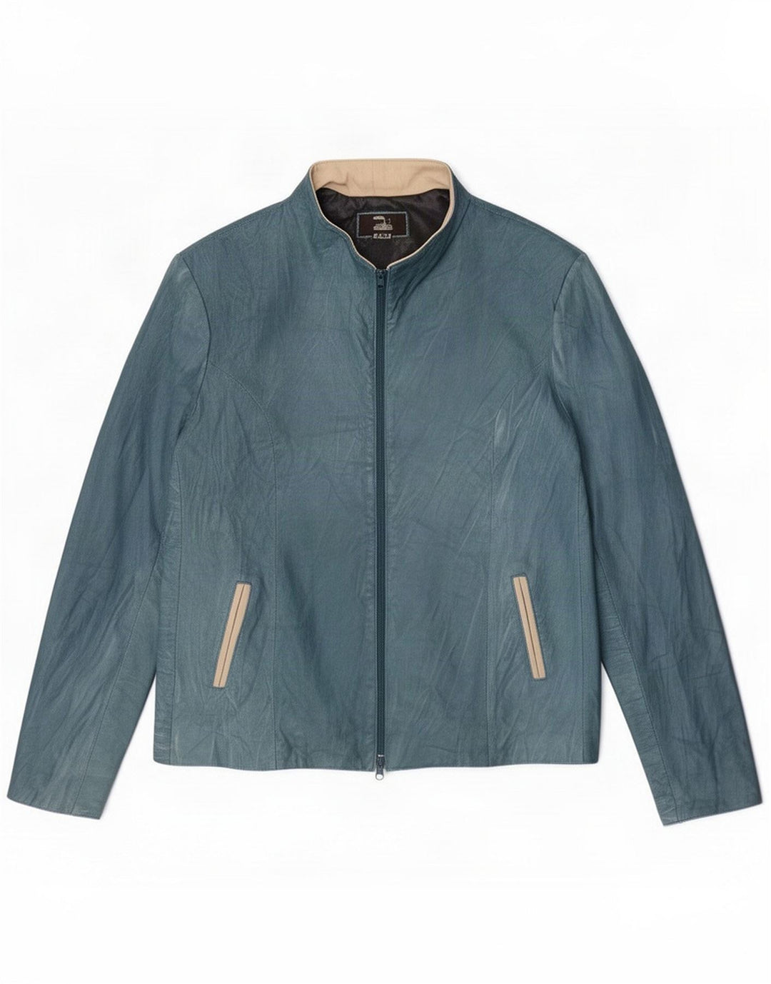 Veste en cuir femme vintage IT 54 3XL Bleu