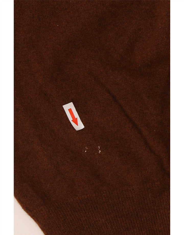 Brooksfield Pull à col rond pour homme IT 50 Marron moyen Argyle/Diamant