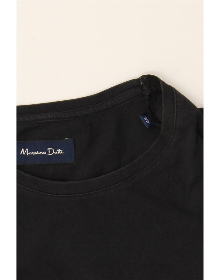 MASSIMO DUTTI Mens T-Shirt Top XL Black Cotton Vintage Massimo Dutti and Second-Hand Massimo Dutti from Messina Hembry 