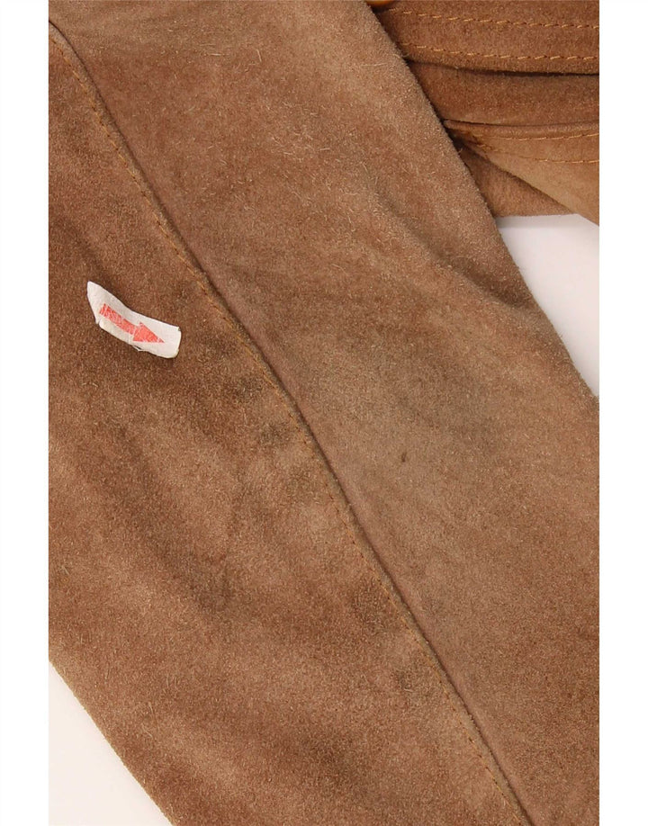 Veste Bomber En Daim Vintage Homme IT 52 XL Cuir Marron