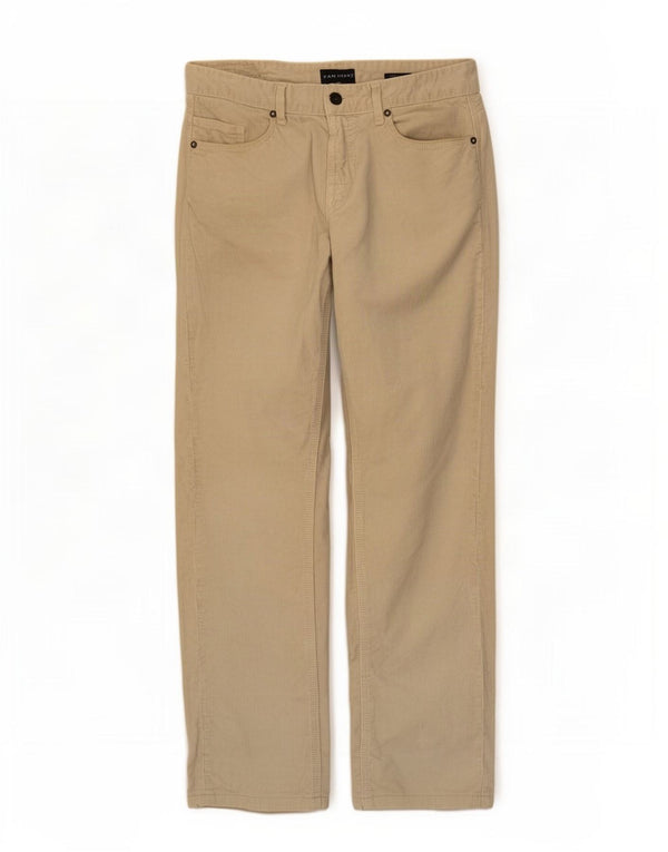 Zara Pantalon droit en velours côtelé pour homme EU 40 Medium W31 L28 Beige
