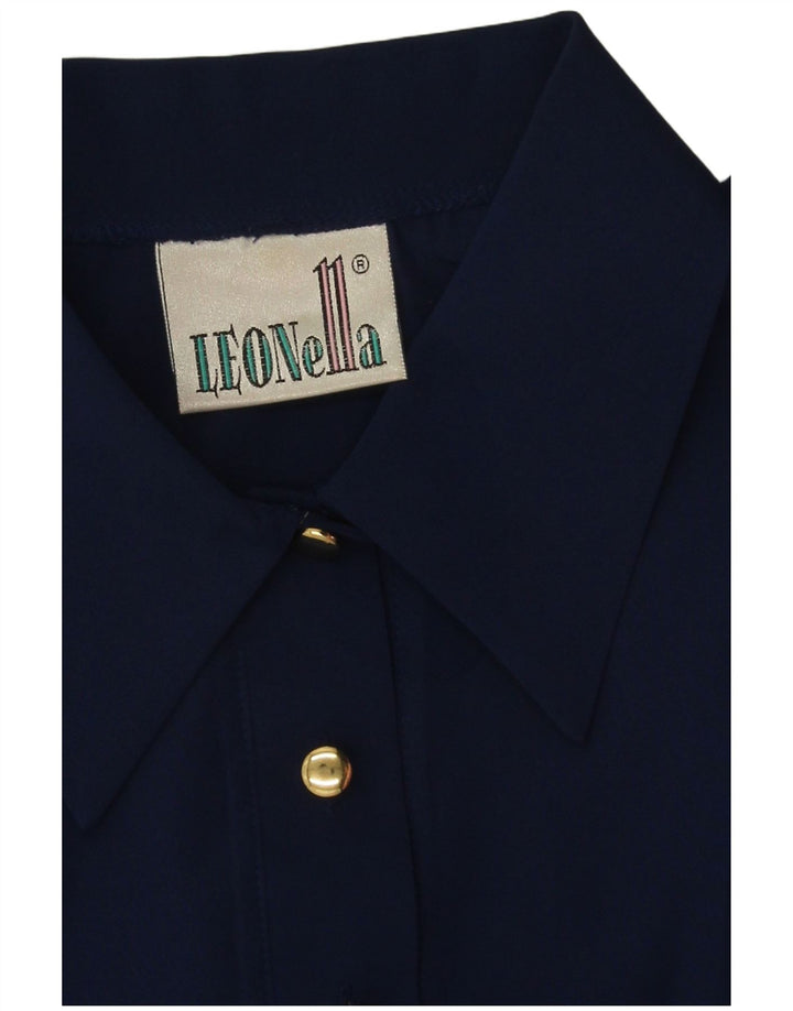 Polo surdimensionné femme vintage UK 18 XL Bleu Marine Polyester