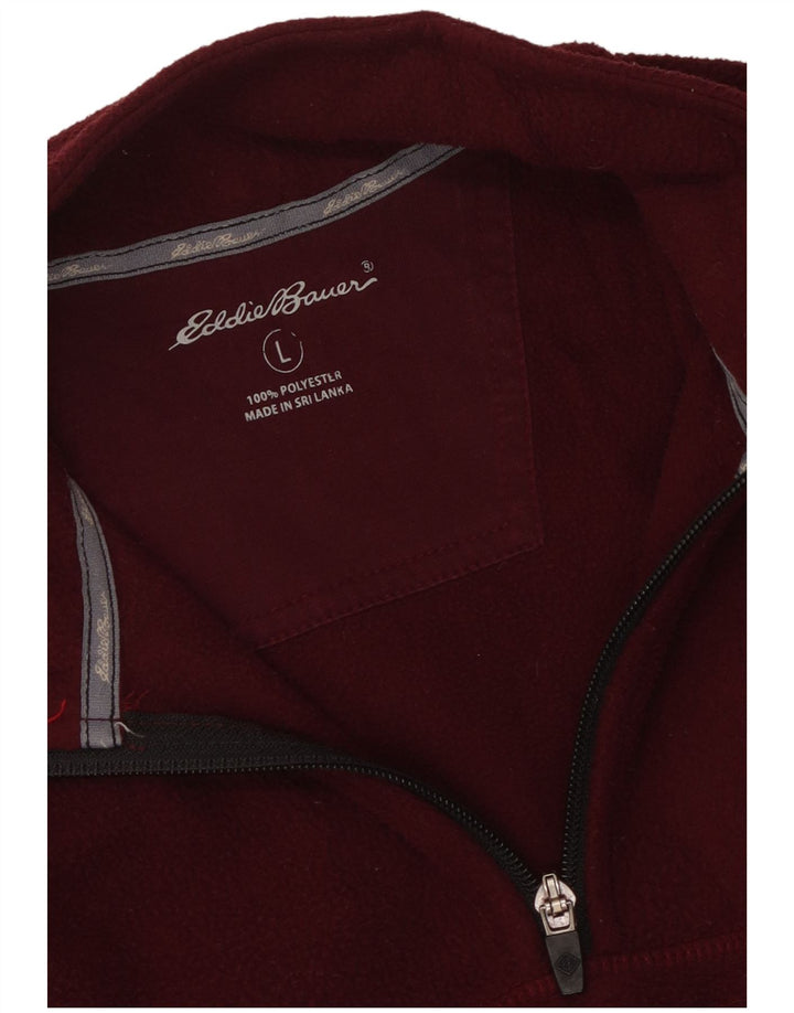 Eddie Bauer Pull polaire à col zippé pour homme Grand polyester marron