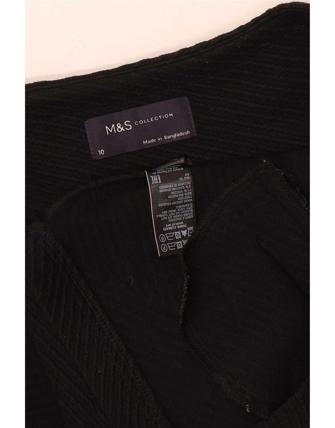 Marks & Spencer Veste blazer zippée pour femme UK 10 Petit noir rayé