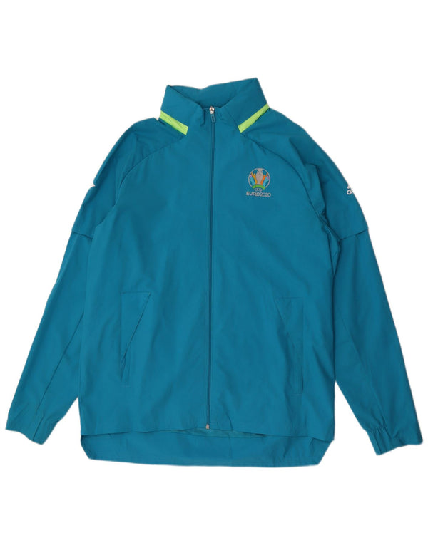 Adidas Veste de survêtement à capuche graphique pour homme Large Bleu Colorblock