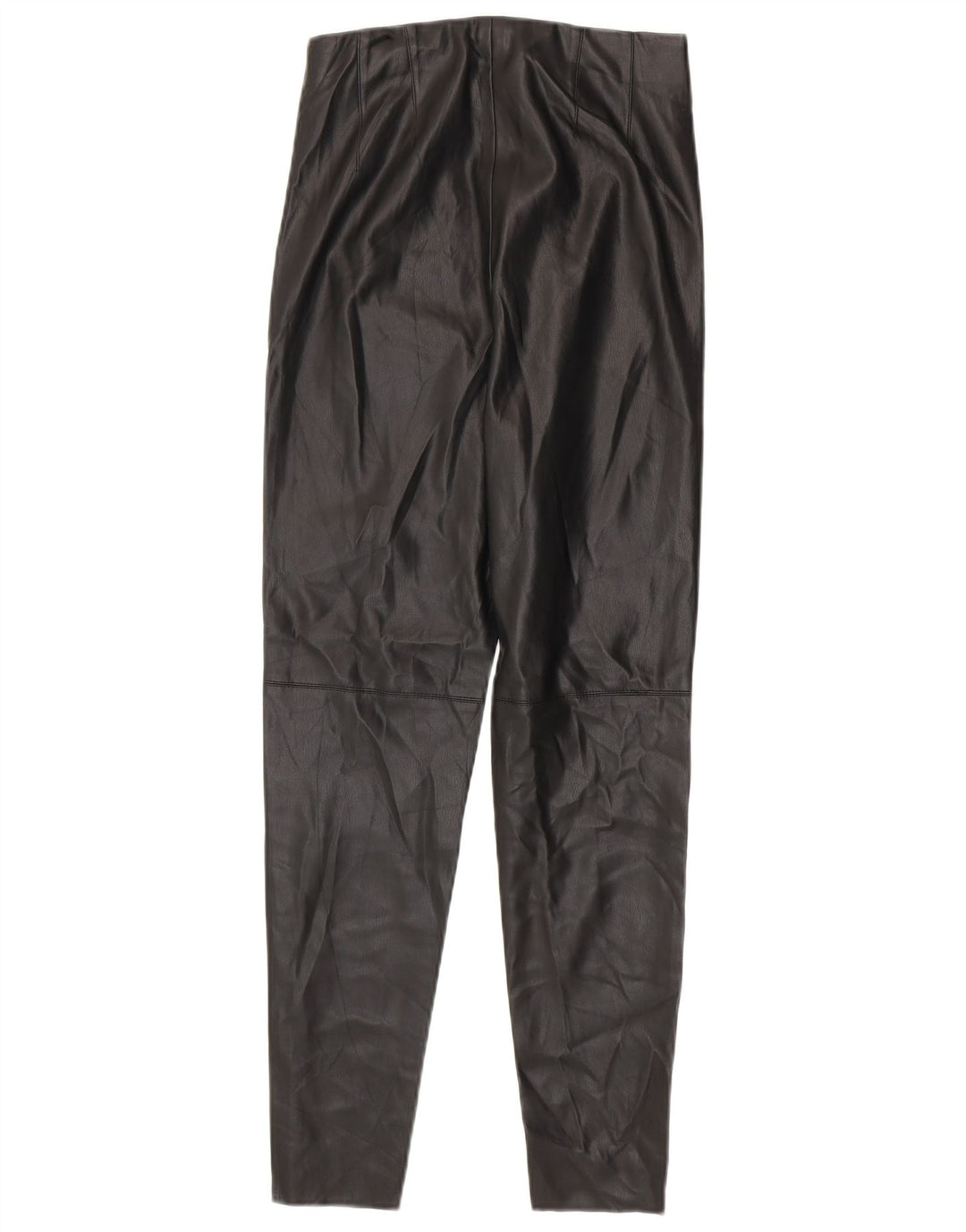Zara Femme Leggings En Simili Cuir Moyen W28 L27 Noir Polyuréthane