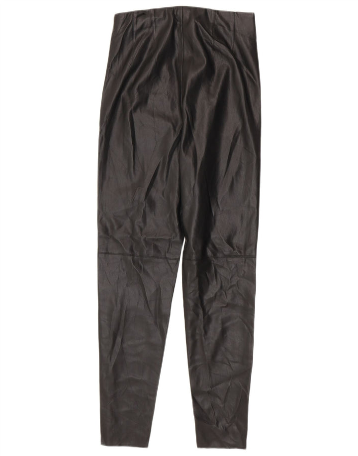 Zara Femme Leggings En Simili Cuir Moyen W28 L27 Noir Polyuréthane