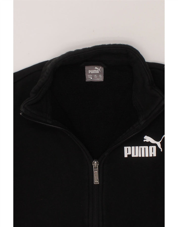 PUMA Boys Graphic Tracksuit Top Jacket 7-8 Years Black Cotton Vintage Puma and Second-Hand Puma from Messina Hembry 