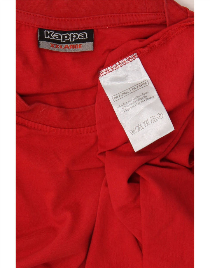 Kappa T-Shirt Homme Top 2XL Rouge Coton