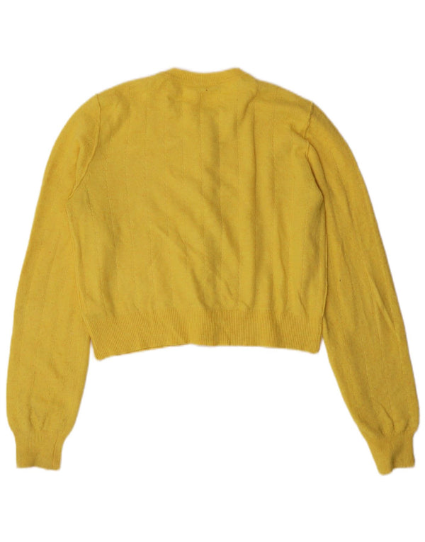 PEPE Jeans Cardigan court pour femme UK 10 Petit Jaune Polyester