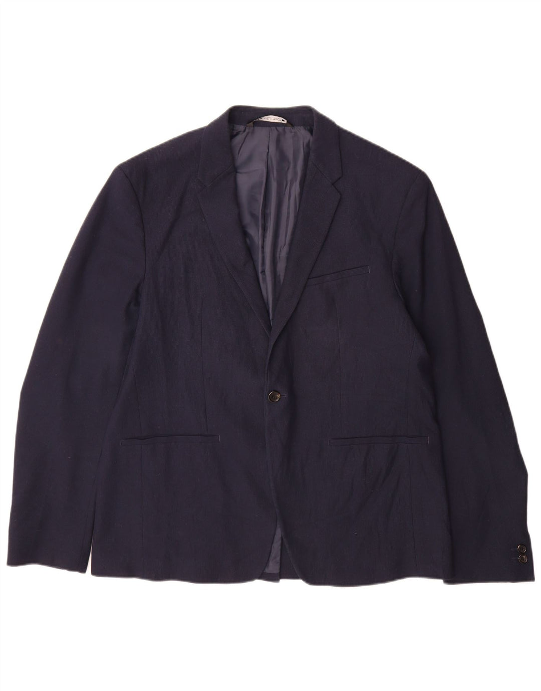 Zara Veste Blazer 1 Bouton Homme EU 54 XL Bleu Marine