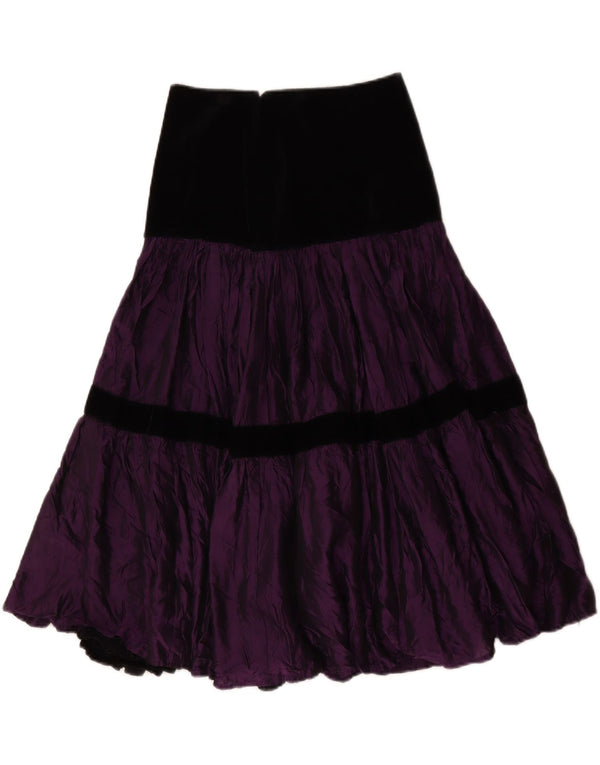 jupe à plusieurs niveaux femme vintage IT 42 Moyen W28 Violet Colourblock Polyester