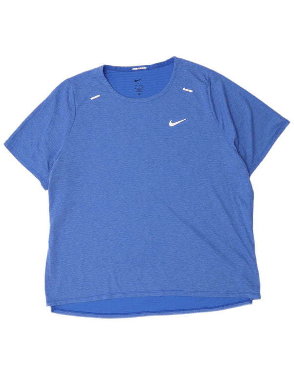 NIKE Hommes Dri Fit T-Shirt Haut 2XL Bleu Polyester