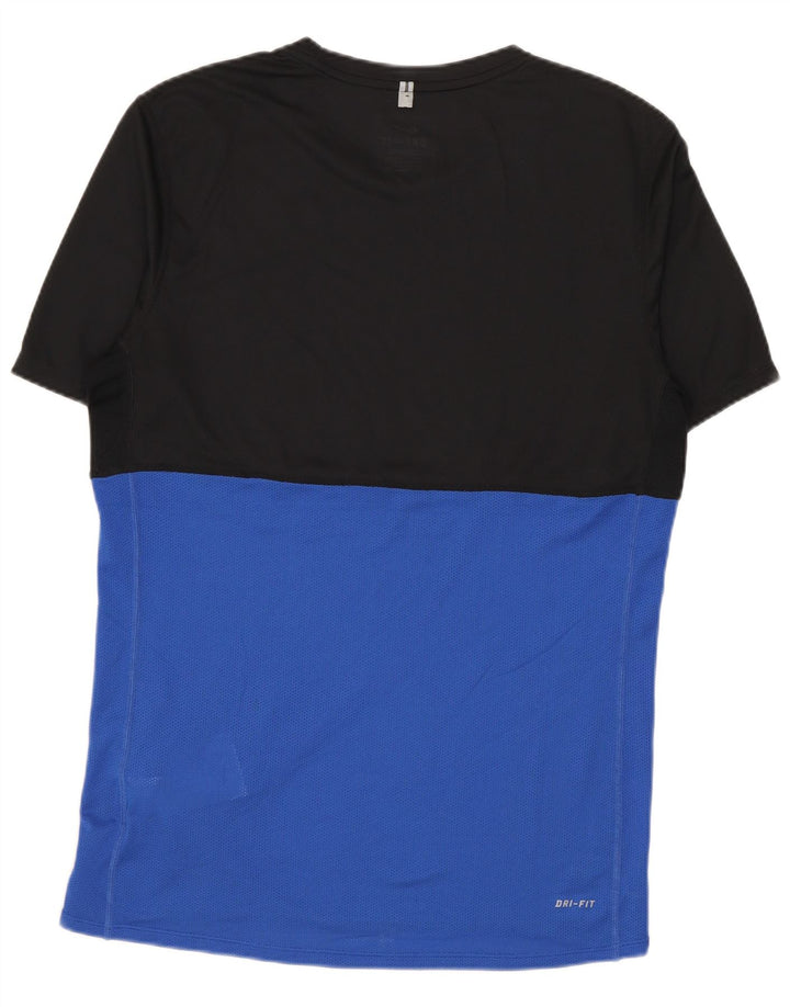 NIKE T-shirt Dri Fit pour hommes, petit, noir, color block, en polyester