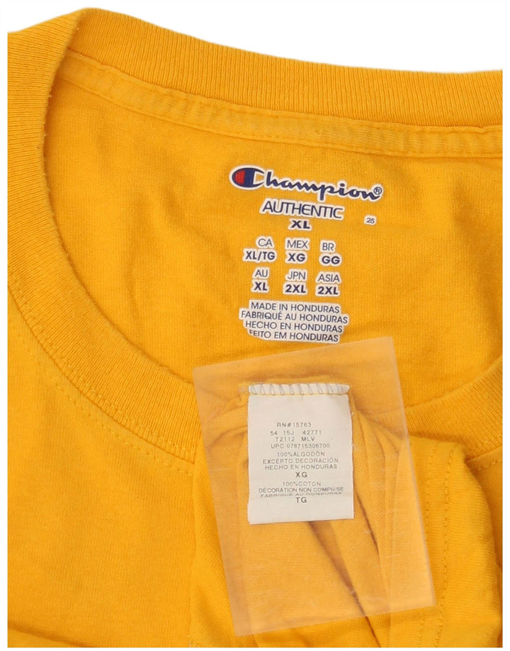 CHAMPION T-Shirt Homme Top XL Jaune Coton