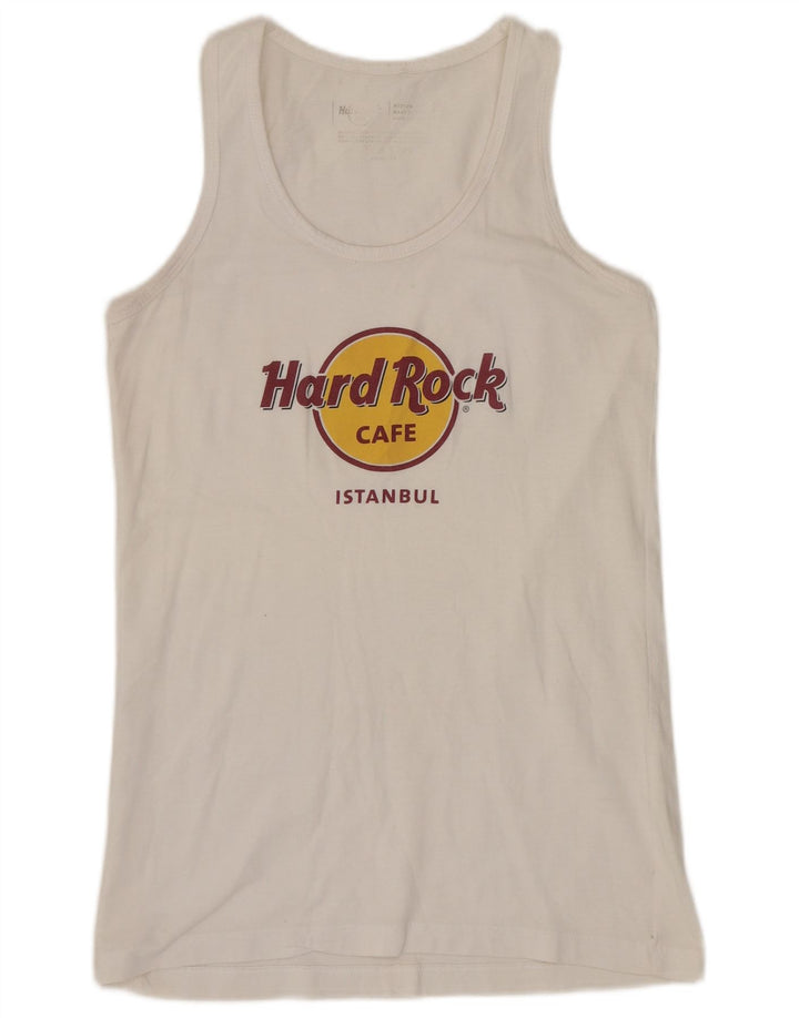 HARD ROCK CAFE Débardeur graphique Istanbul pour femme UK 12 en coton blanc moyen