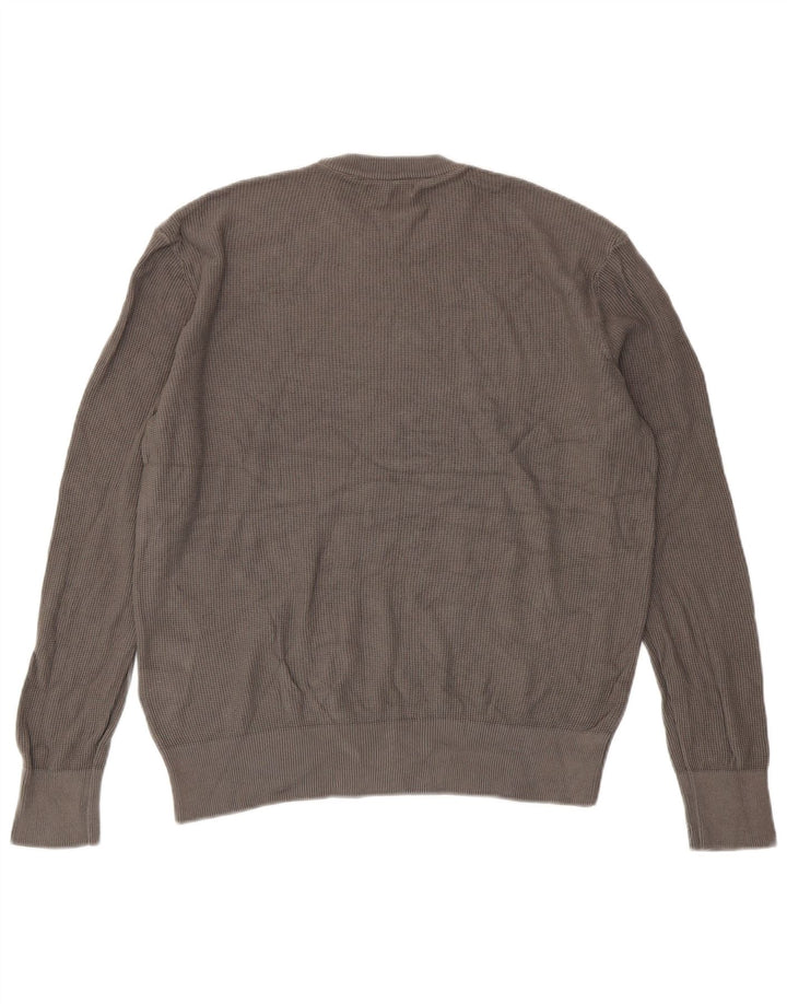 Zara Pull Col Rond Homme Gris Moyen Coton