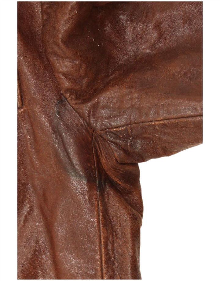Veste blazer en cuir vintage pour homme à 2 boutons IT 44 XS Cuir marron