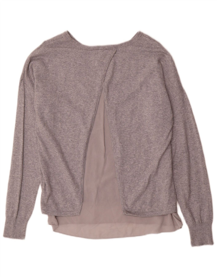 MARKS & SPENCER Pull col bateau pour femme UK 12 Gris moyen