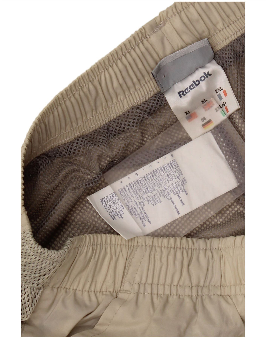 Reebok Pantalon de Survêtement XL Beige Polyester Homme