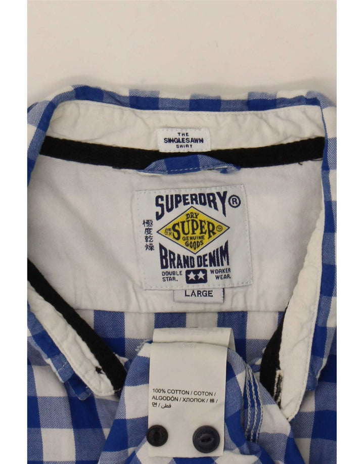 Superdry Chemise Homme Large Bleu Vichy Coton