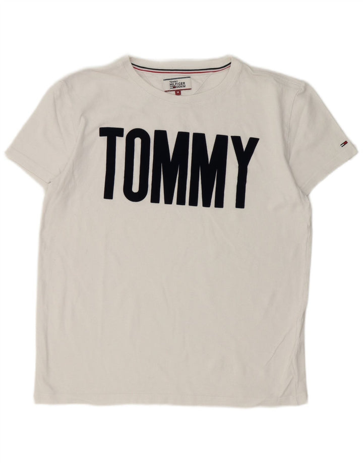 Tommy Hilfiger T-Shirt Graphique Homme Blanc Moyen