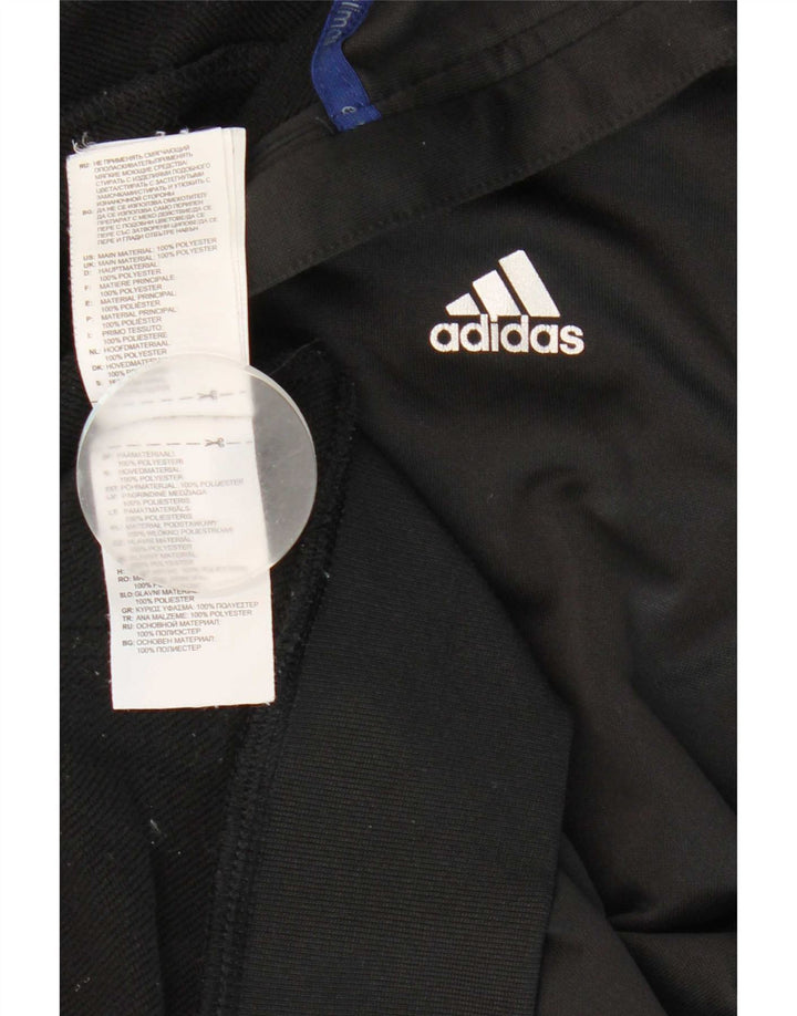 Adidas Pull à capuche zippé Climalite pour homme en polyester color block noir moyen