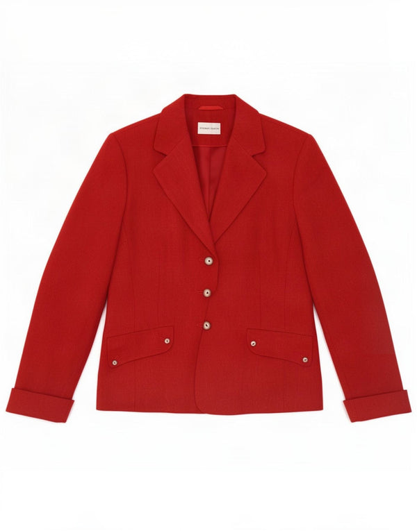 Frank Eden Veste blazer à 3 boutons pour femme UK 14 Large Rouge Polyester
