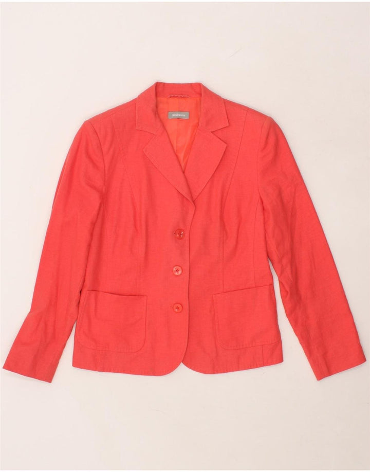 STEILMANN  Womens 3 Button Blazer Jacket UK 16 Large Pink Linen Vintage Steilmann and Second-Hand Steilmann from Messina Hembry 