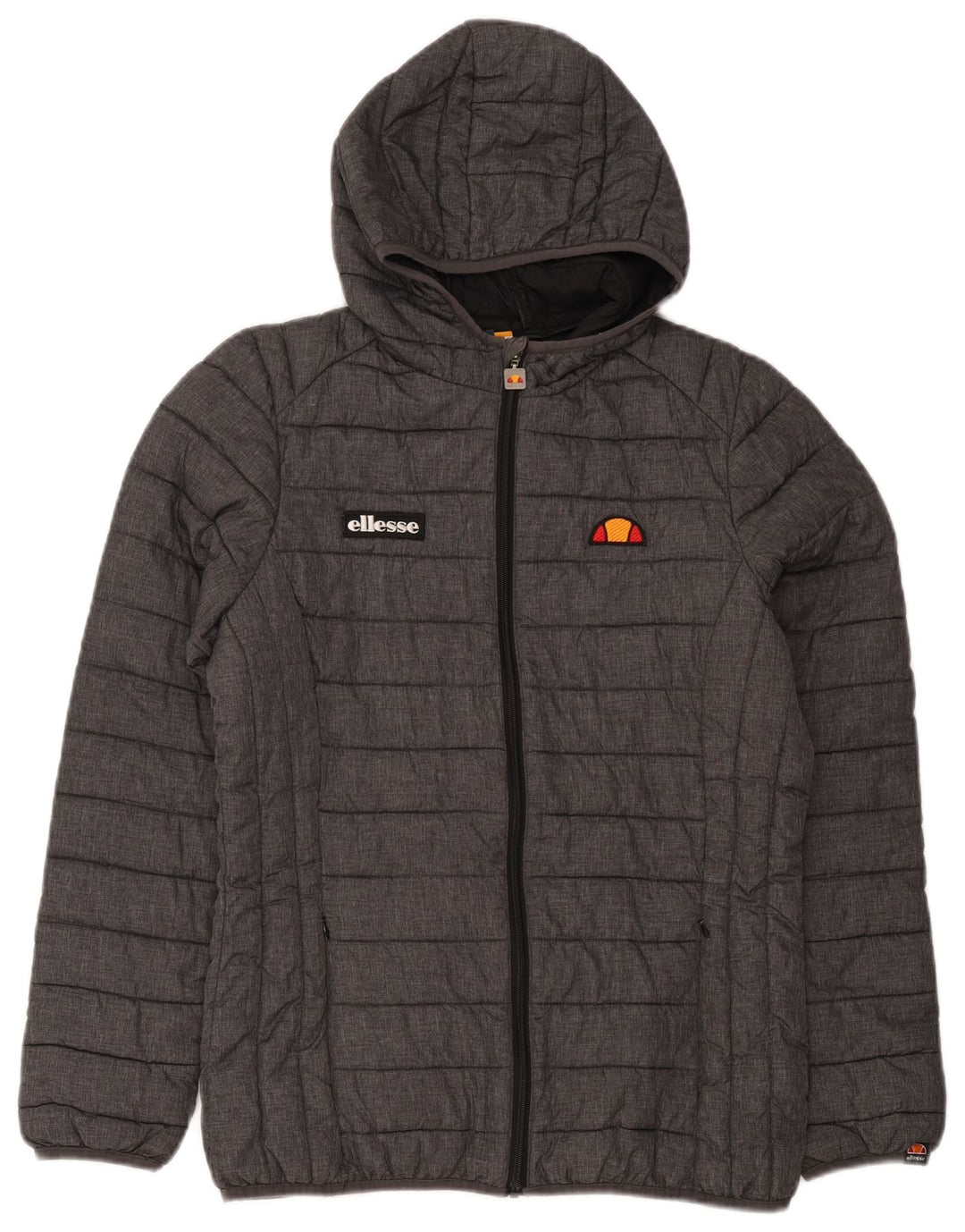 Ellesse Veste rembourrée à capuche pour femme UK 44 Gris moyen Polyamide Sports