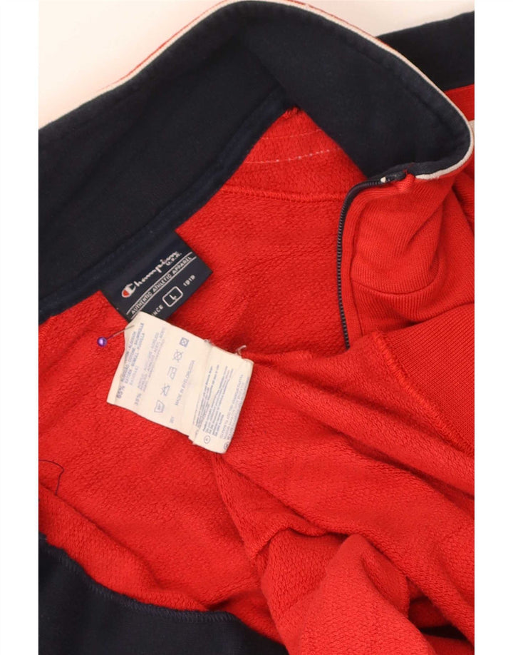 Champion Veste de survêtement pour homme en coton color block Rouge Taille L