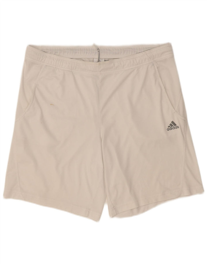 Adidas Short de sport pour homme Large Blanc Polyester