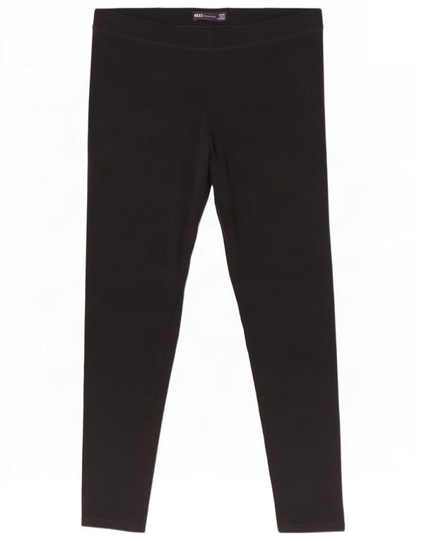 Marks & Spencer Leggings Femme UK 12 Coton Noir Moyen