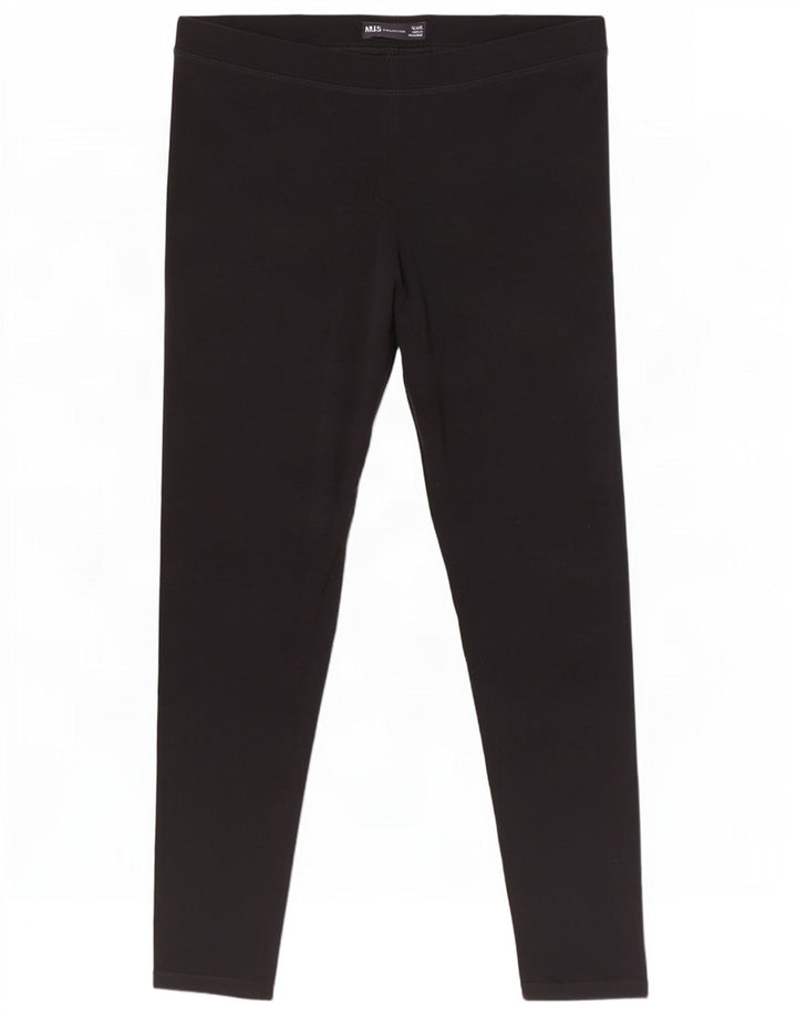 Marks & Spencer Leggings Femme UK 12 Coton Noir Moyen