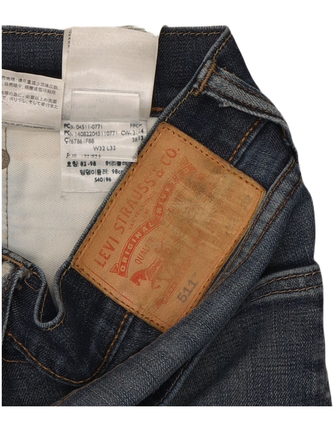 LEVI'S Mens 511 Slim Jeans W32 L29 Blue Cotton