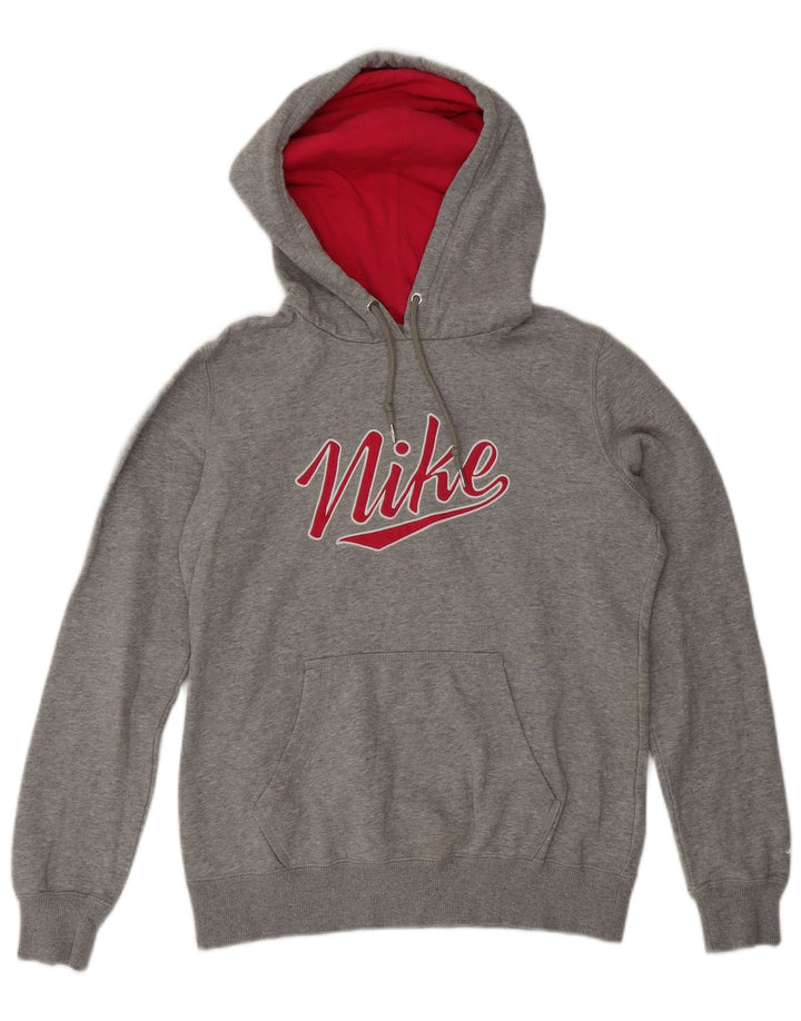 Nike Pull à capuche graphique en coton gris moyen pour homme