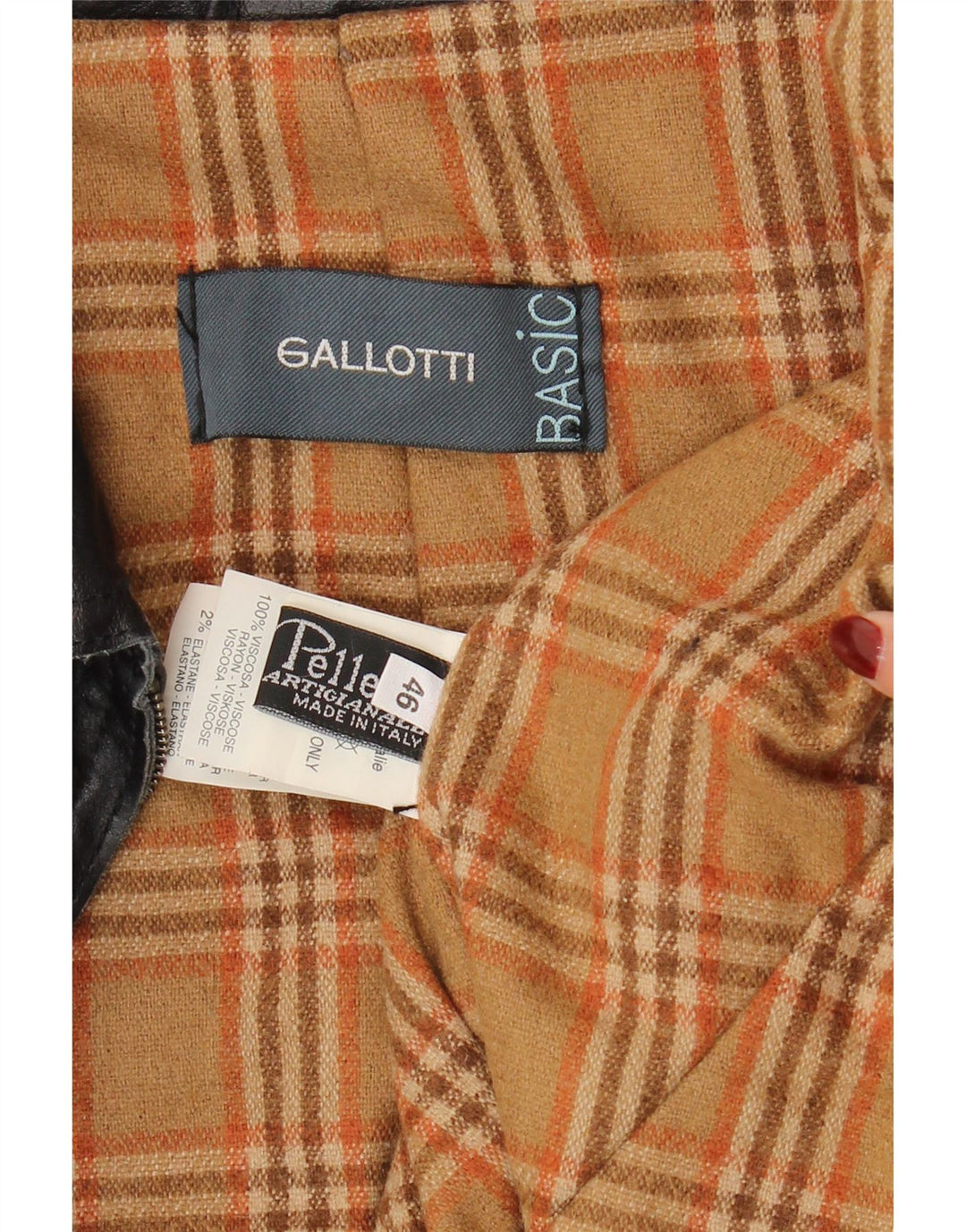 Gallotti Veste en cuir pour homme IT 46 Petit cuir noir